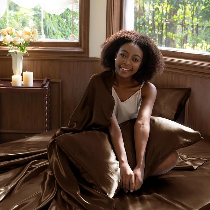 CozyLux Satin Sheets Queen Size Bed Set - Image 5