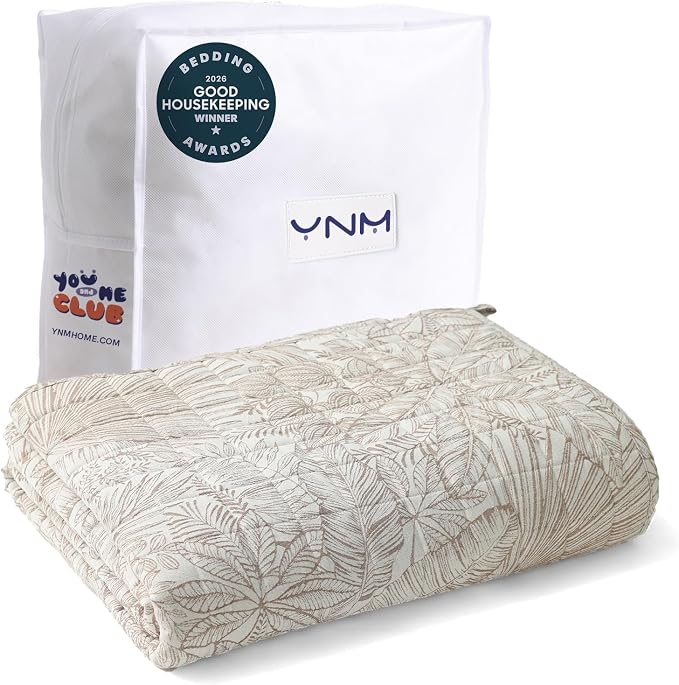 YnM 10lbs Weighted Blanket for Adults, Linen Heavy Bed Throw Blanket by YNM