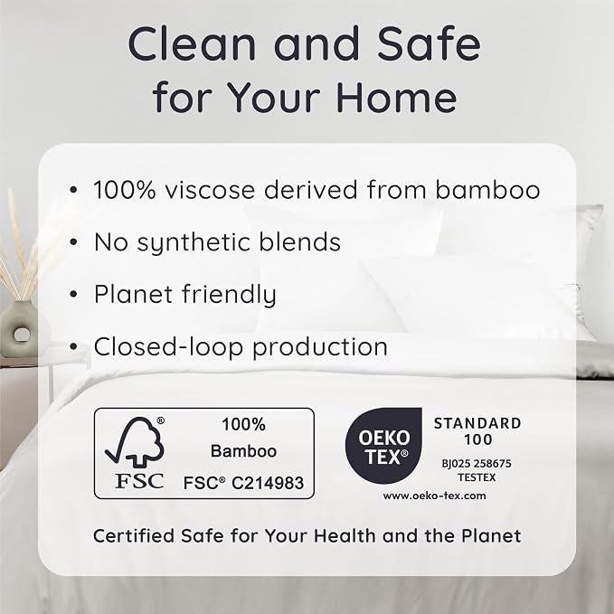 Bambaw 100% Viscose Derived from Bamboo Bed Sheets Full Size Set – 4pcs - Image 6