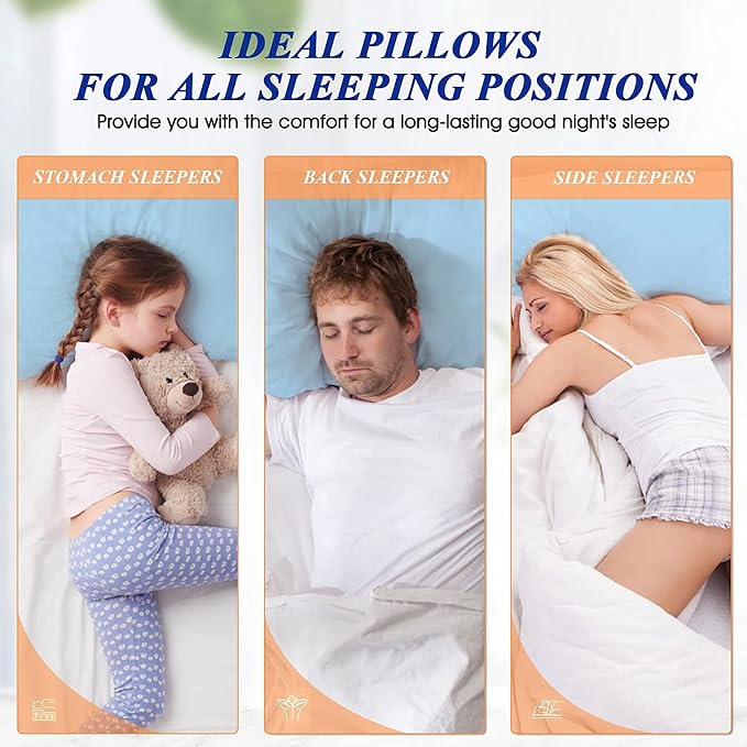 MZOIMZO Bed Pillows for Sleeping- Soft Density, Queen Size Set of 2, Cooling - Image 6