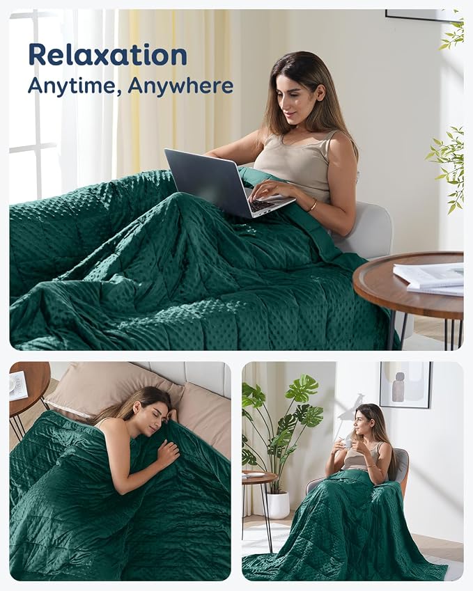 Kivik Cooling Weighted Blanket for Adults, 20 lbs Breathable Minky Dot Heavy - Image 6