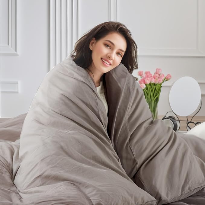 NEXHOME PRO Duvet Cover Set Kids Twin Size Linen Look Textured Organic Natural - Image 7