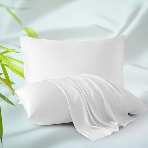 4-Pack Bamboo Viscose Zippered Pillow Cases Standard Size, 400 Thread Count by ZaizaiHome