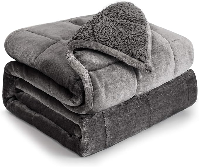 Cottonblue Weighted Blanket 17 lbs Queen Size, Flannel Shaggy Sherpa Weighted by Cottonblue