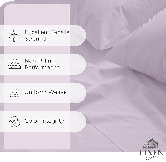 Linen Home 100% Cotton Percale Sheets King Size - Image 2