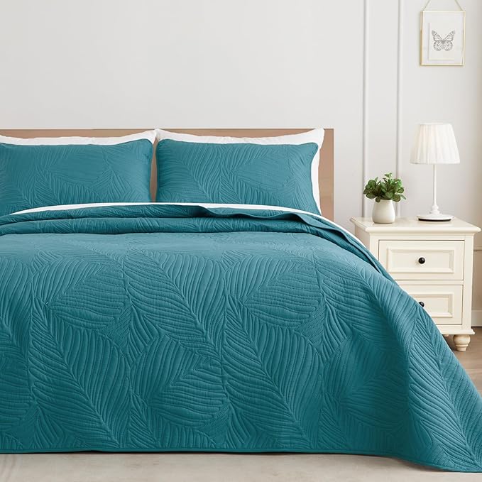 Exclusivo Mezcla Twin Quilt Bedding Set, Lightweight Teal Quilts Twin Size by ExclusivoMezcla