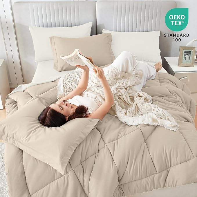 Sasttie Twin XL Comforter Set, 5 Pieces Reversible Twin XL Bed in a Bag - Image 5