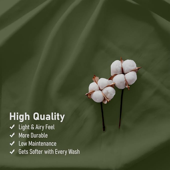 RUVANTI 100% Cotton Sheets – Split King Size Percale Bedding, Cooling & - Image 5