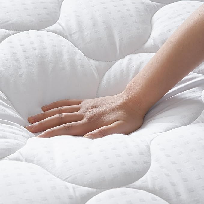 LEISURE TOWN Cotton Twin Mattress Pad Fitted Quilted Mattress Cover Pillow Top - Image 3