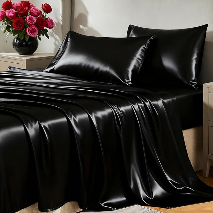 CozyLux Satin Sheets Twin Sheet Set by CozyLux