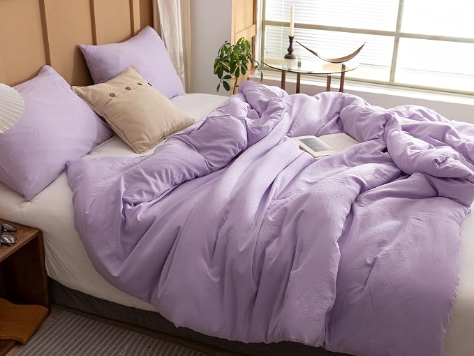 ROSGONIA King Size Comforter Set Lavender, Soft Bedding Lightweight Bedspread - Image 4