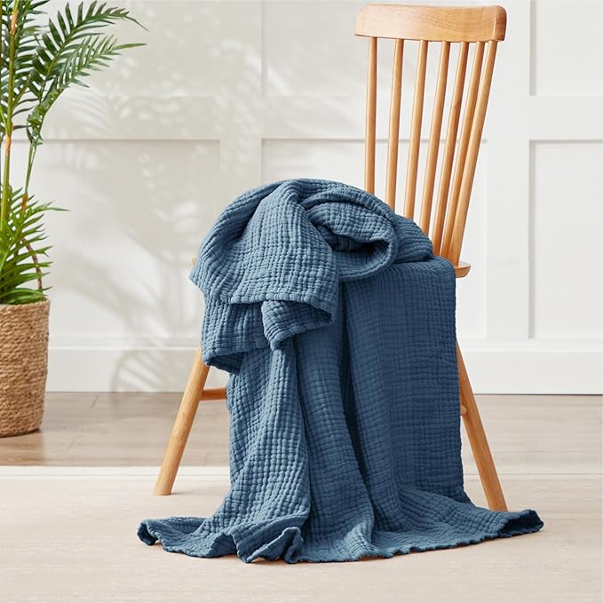 100% Cotton Muslin Blanket 40" x 40", Breathable and Lightweight Cotton Throw - Image 5