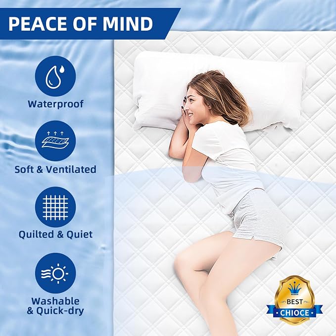 MEELUS California King Mattress Protector, Breathable Waterproof Cal King - Image 8