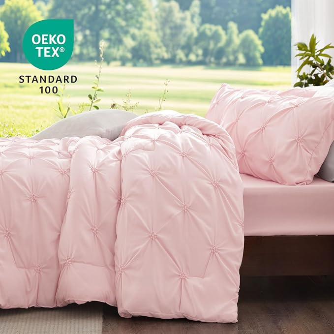 BEDELITE Baby Pink Queen Comforter Set - Image 3