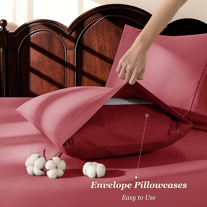 LBRO2M 1000 Thread Count 100% Egyptian Cotton Sheets Set California King Size - Image 6