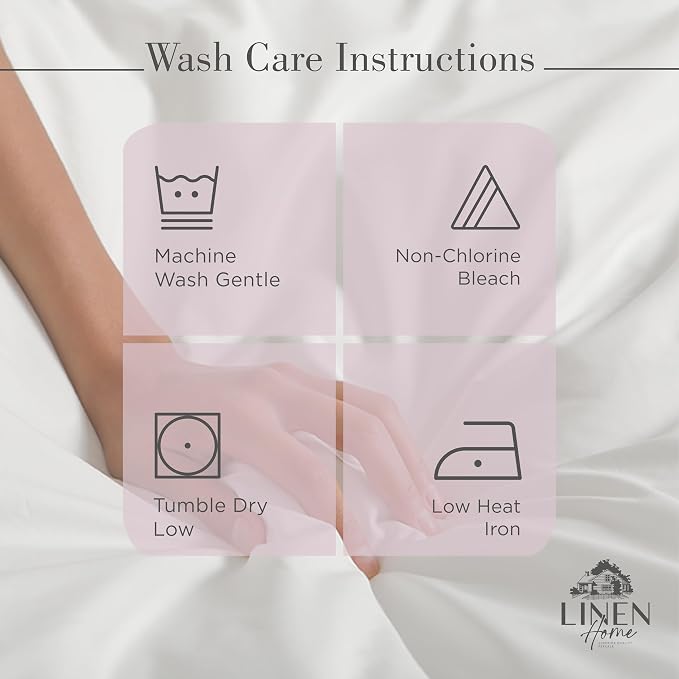Linen Home 100% Cotton Percale Sheets Queen Size, Mauve Lavender, Deep Pocket - Image 5