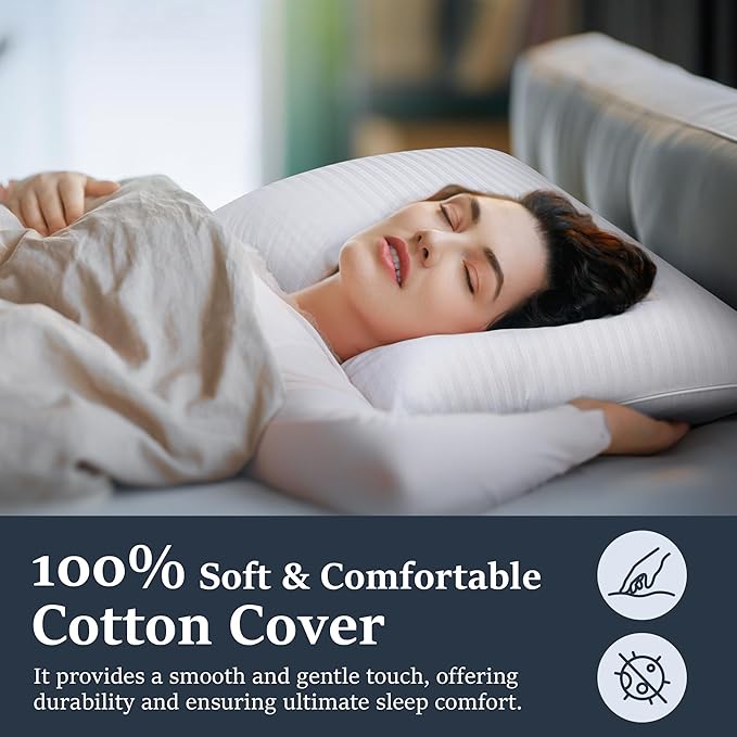 COZSINOOR Goose Feather Pillows Queen Size - Image 3