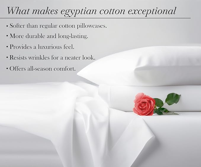 California Design Den 100% Egyptian Cotton King Pillow Cases Set of 2, Pillow - Image 7