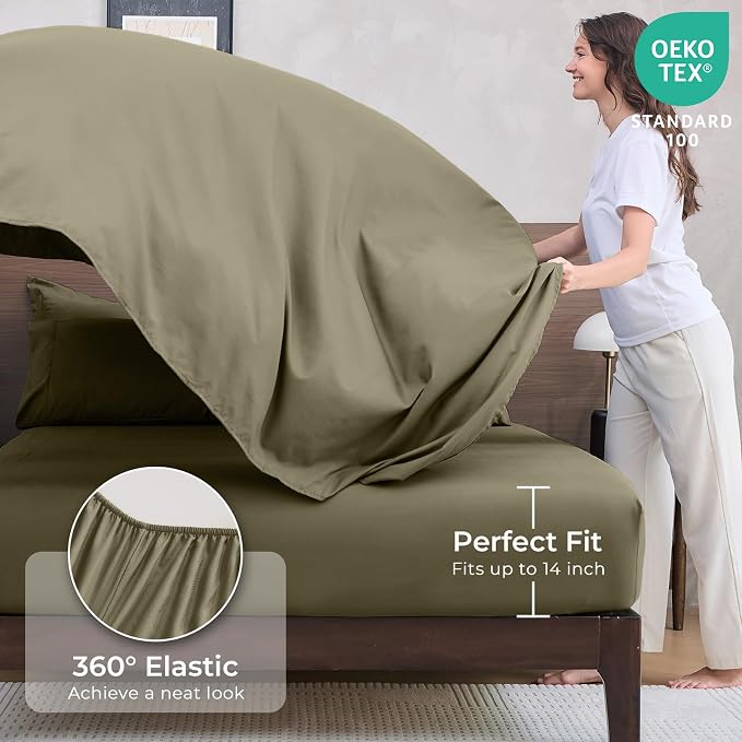 HEVUMYI Olive Green California King Comforter Set - Image 5
