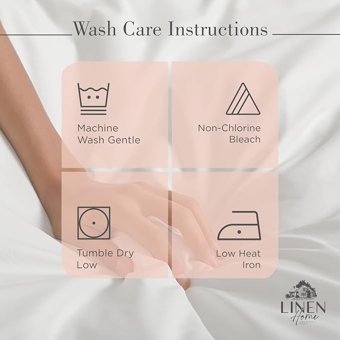 Linen Home 100% Cotton Percale Sheets King Size, Brushed Rose, Deep Pocket - Image 5
