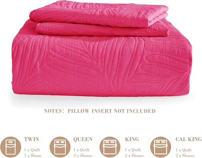 Exclusivo Mezcla Queen Quilt Bedding Set, Lightweight Hot Pink Quilts Queen - Image 6