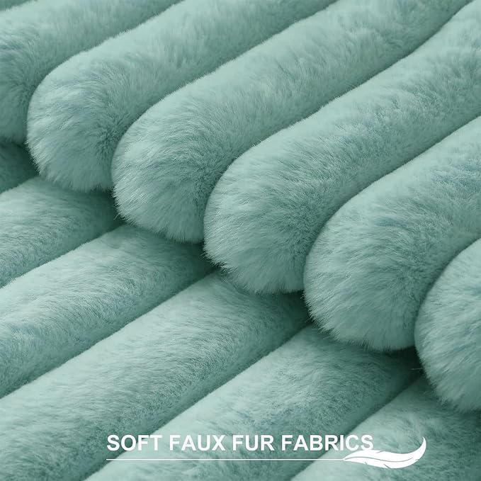 Pallene Faux Fur Plush Throw Pillow Covers 16x16 Set of 2, Luxury Soft Fluffy - Image 2