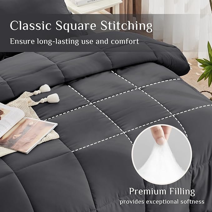JOLLYVOGUE California King Comforter Set, Ultra-Soft Bed in a Bag Cal King Size - Image 3