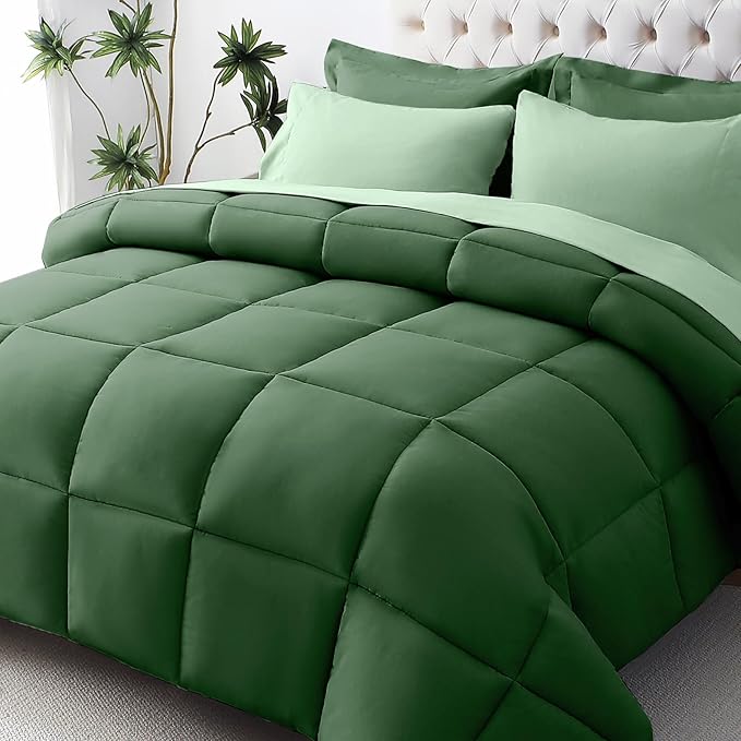 JOLLYVOGUE California King Comforter Set, Ultra-Soft Bed in a Bag 7 Pieces by JOLLYVOGUE