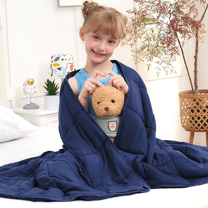 Weighted Blanket Kids 5lbs, Cooling Heavy Throw Blanket by BETU