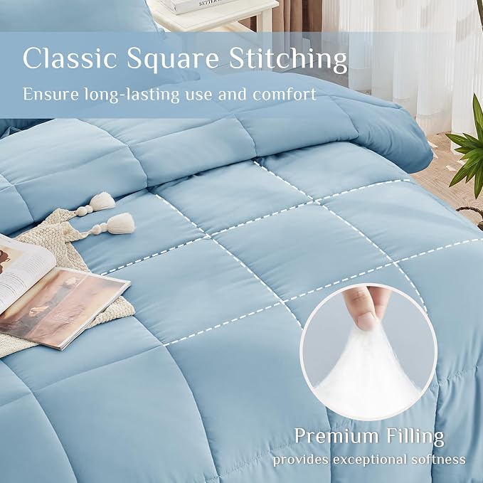 JOLLYVOGUE Queen Comforter Set, Ultra-Soft Bed in a Bag Queen Size 7 Pieces - Image 3