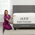 XL Twin Sheets Deep Pockets Fitted – Twin XL Fitted Sheets Only – 21” Fitted by DeaLuxeBedding