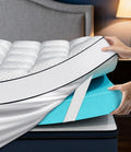 Dual Layer 4 Inch Memory Foam Mattress Topper King Size, Mattress Pad Cover by Panyu