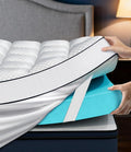 Dual Layer 4 Inch Memory Foam Mattress Topper Queen Size, CertiPUR-US Mattress by Panyu