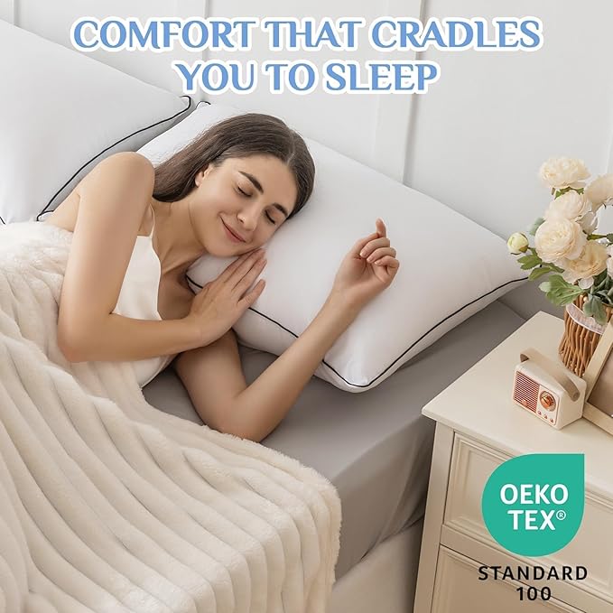 JOLLYVOGUE Pillows Standard Size Set of 4, Collection Bed Pillows - Image 6