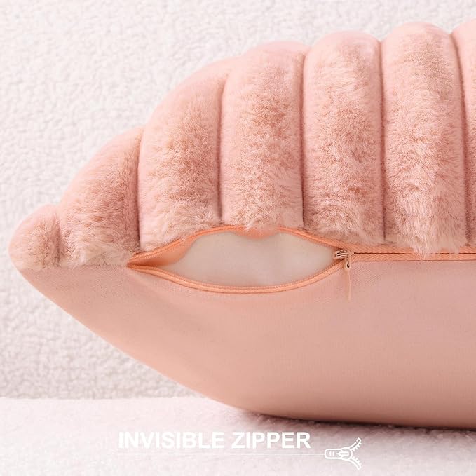 Pallene Faux Fur Plush Throw Pillow Covers 26x26 Set of 2, Luxury Soft Fluffy - Image 3