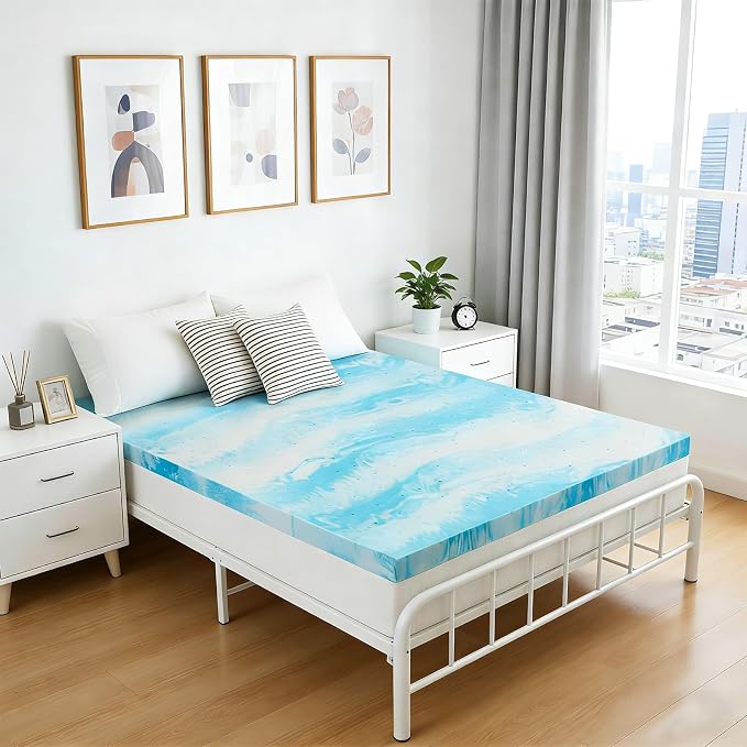 IULULU King Size Mattress Topper, 3 Inch Gel Memory Foam Topper, Pressure - Image 9