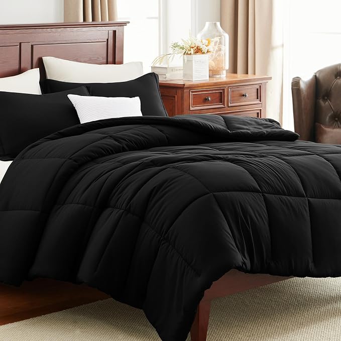 CozyLux Twin/Twin XL Comforter Set Black - Image 8