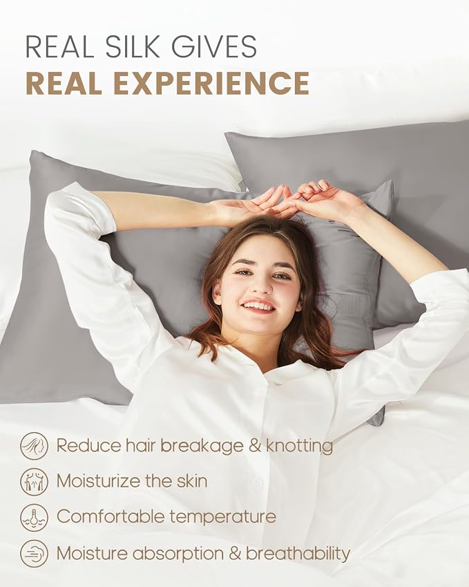 THXSILK Set of 2 Silk Pillowcase - Image 3