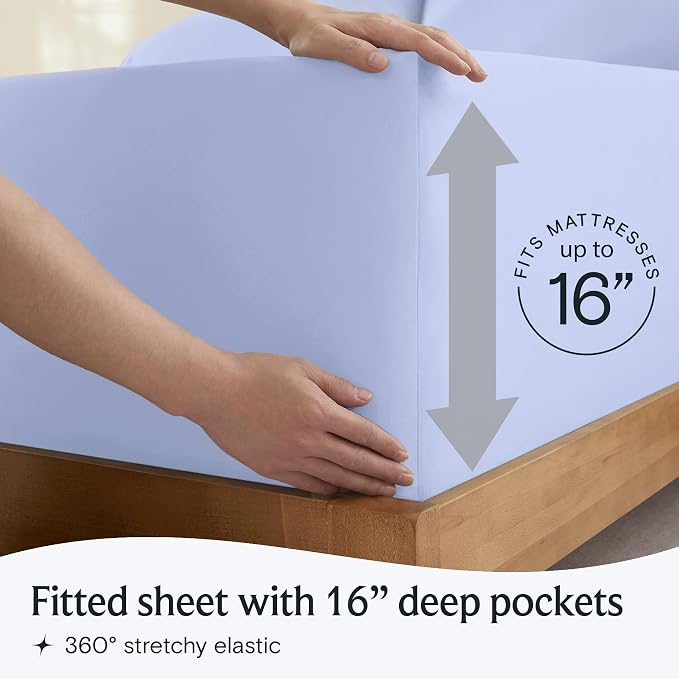 LuxClub 3 PC Twin Sheet Set, Deep Pockets Wrinkle Free Cooling Bed Sheets Hotel - Image 6