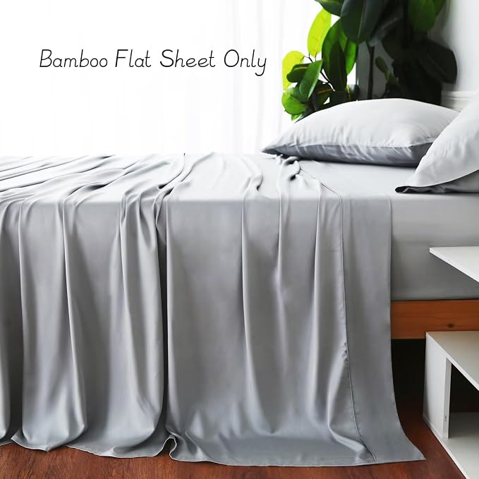 Bamboo Viscose Flat Sheets Only, 400 Thread Count Sateen Weave Twin Size Flat - Image 4