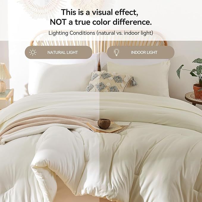 ROSGONIA Ivory Twin/Twin XL Comforter Set - Image 3
