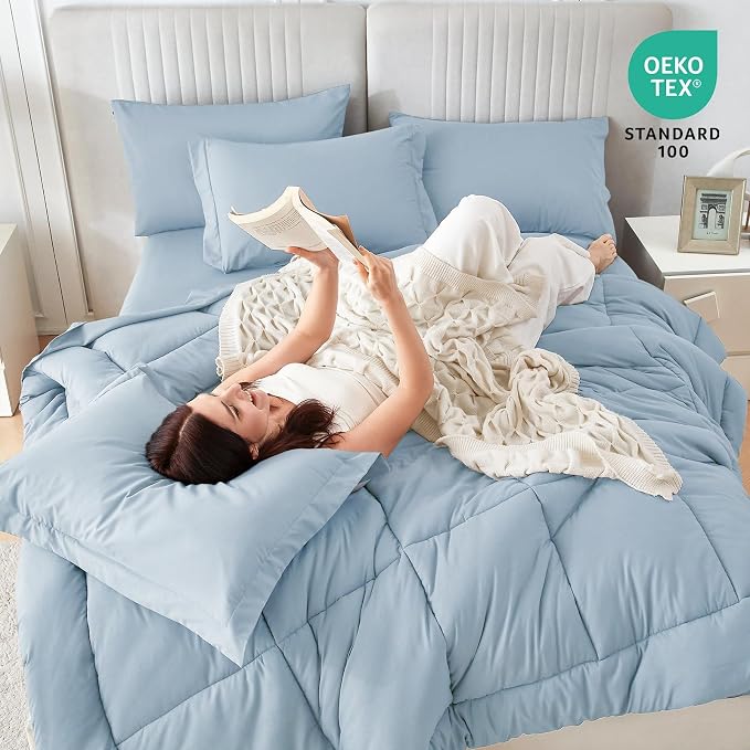 Sasttie Twin XL Comforter Set, 5 Pieces Twin XL Bed in a Bag, Complete Bedding - Image 5