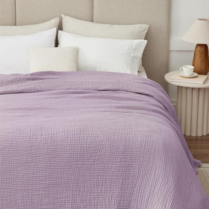 100% Cotton Muslin Blanket King 108" x 90", 6 Layers Breathable and Lightweight - Image 3