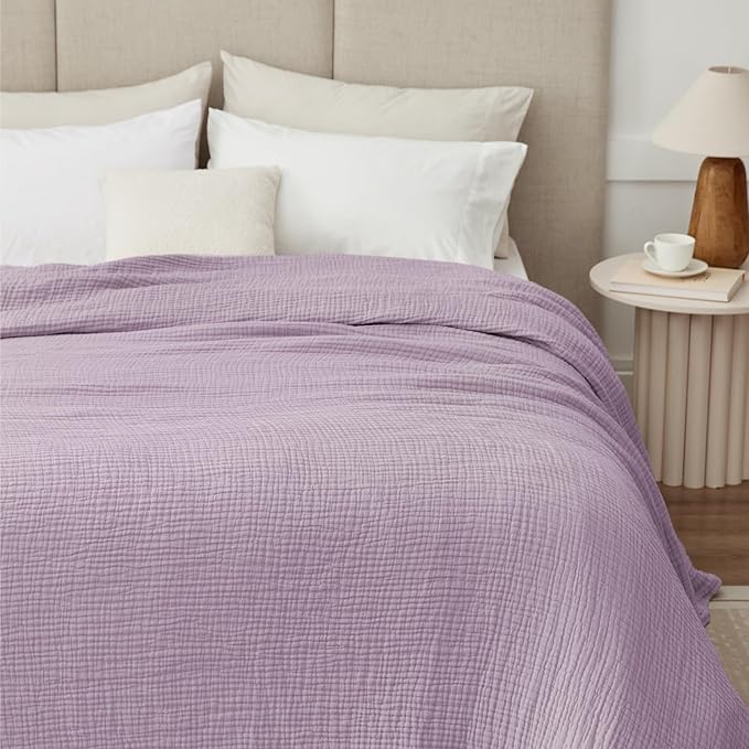 100% Cotton Muslin Blanket Large 50" x 70", 6 Layers Breathable and Lightweight - Image 3