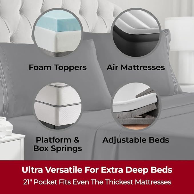 Mellanni Extra Deep Twin XL Sheets - Image 2