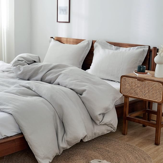 Simple&Opulence 100% Linen Duvet Cover Set 3pcs Basic Style Natural French by SimpleOpulence