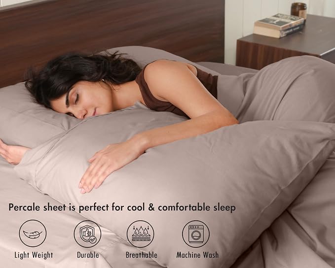 RUVANTI 100% Cotton Sheets – King Size Percale Bedding, Cooling & Breathable - Image 3