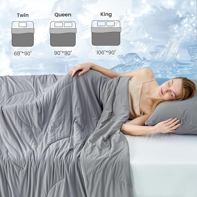 Cozy Bliss Cooling Comforter Cali King Size, Reversible Lightweight Cooling - Image 8