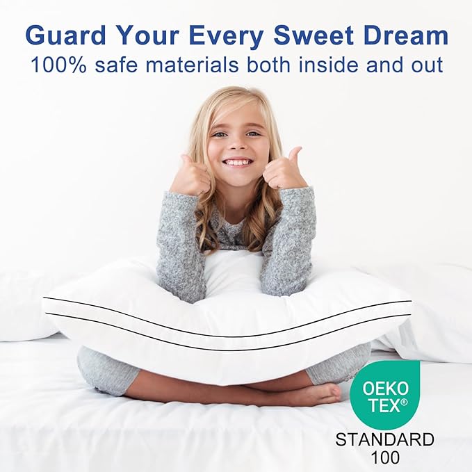 Premium Pillows Queen Size Set of 4, Fluffy and Supportive 7D Down Alternative - Image 5