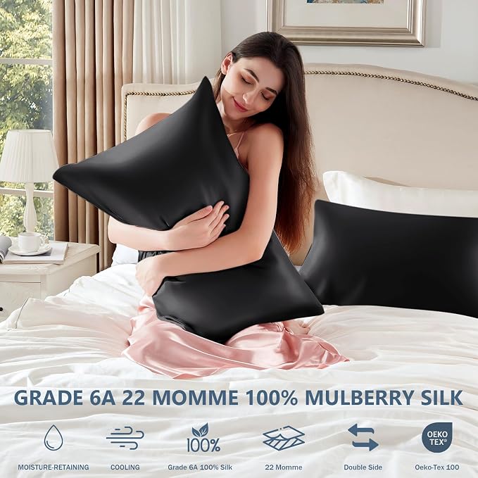 Silk Pillow Cases Queen Size 100% Mulberry Silk Pillowcase - Image 6